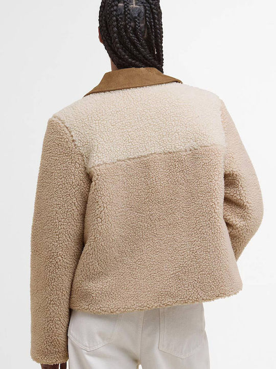 Barbour Malena Fleece Cardigan Natural/Ecru