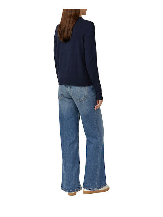 Women's Knitted Cardigan with Buttons Blue