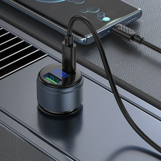 Hoco Z57B Încărcător Auto 63W 3A cu Porturi: 1xUSB 1xType-C