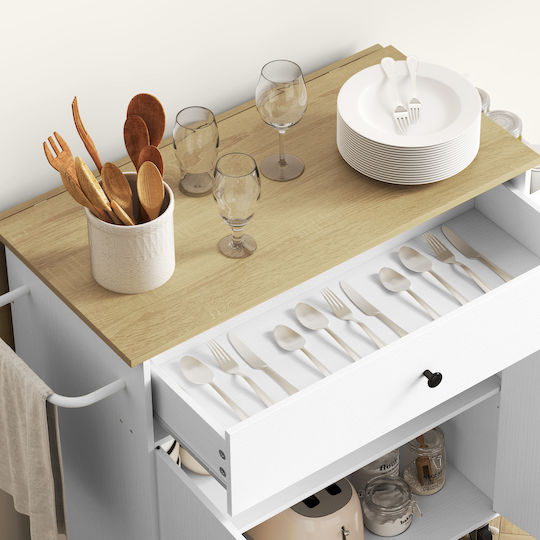 HomCom Επίδαπε Κüchenschränk Λευκά 106x42x87εκ