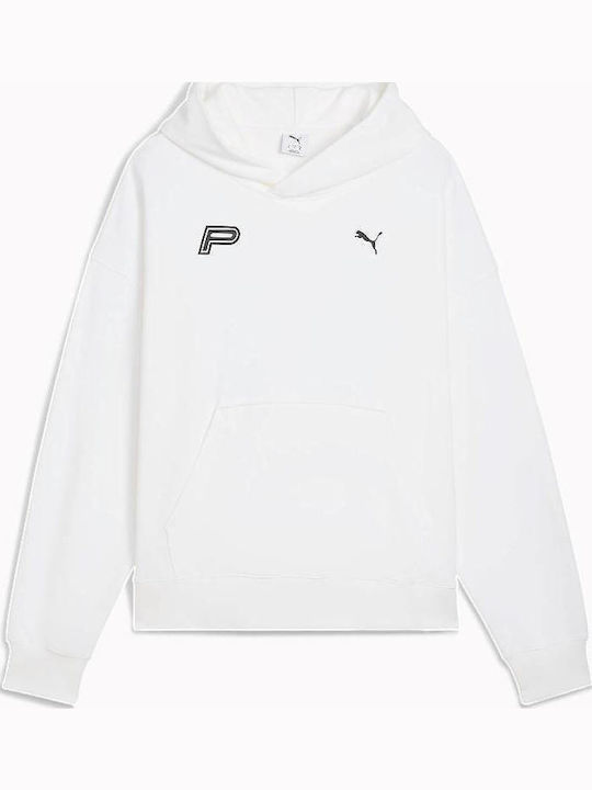 Graphic Sweatshirt with Hood White / Blue