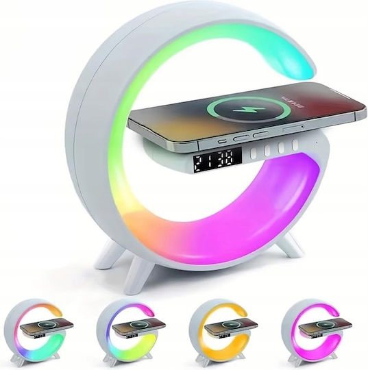 Verk Group Tabletop Digital LED Clock Plastic with Alarm Clock Radio and Wireless Charging