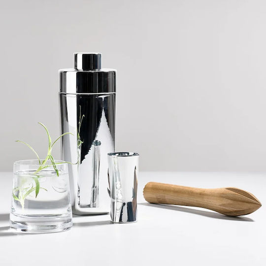 Zone Denmark Διπλή Μεζούρα Ποτών Ανοξείδωτη 25+50 Ml Rocks Polished Steel