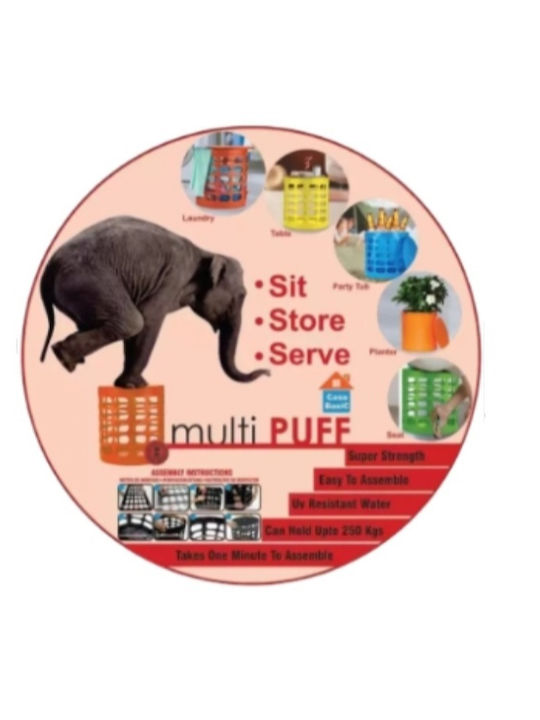 Coș de rufe Plastic Pliabil 40x40x45cm Albastru