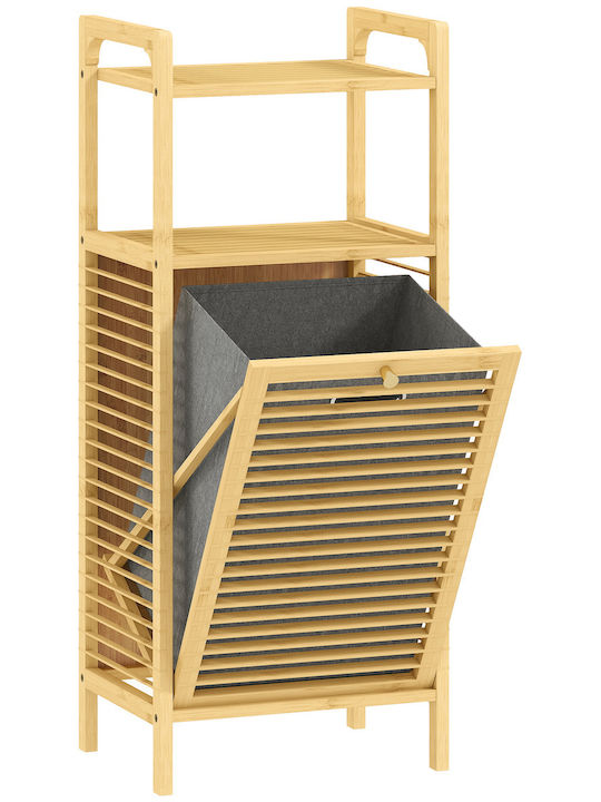 HomCom Καλάθι Απλύτων Bamboo 40x30x95cm Γκρι