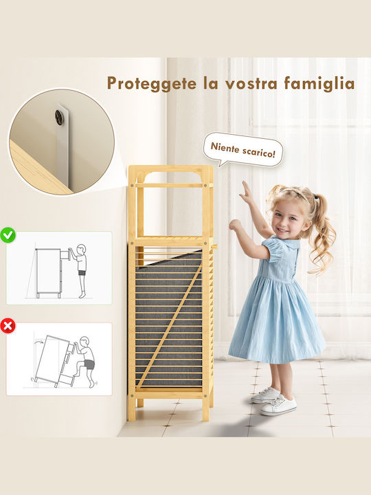 HomCom Καλάθι Απλύτων Bamboo 40x30x95cm Γκρι