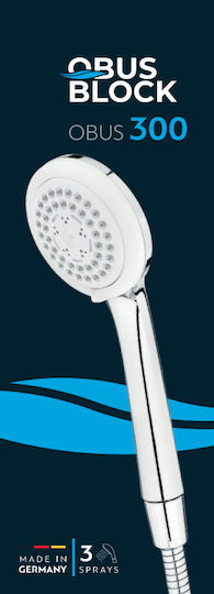 Τηλέφωνα Ντουζ Obus 300 Ασημί Chrome Silver