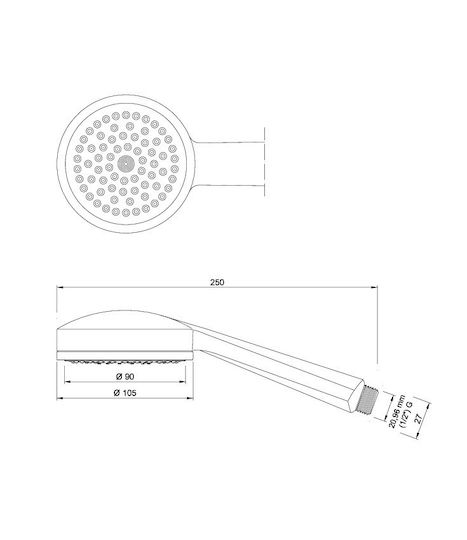 Τηλέφωνα Ντουζ Obus 400 Ασημί Chrome Silver