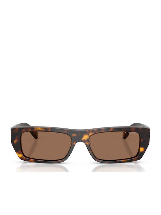 Vogue Unisex Sunglasses with Brown Tartaruga Plastic Frame and Brown Lens 5657SU W65673