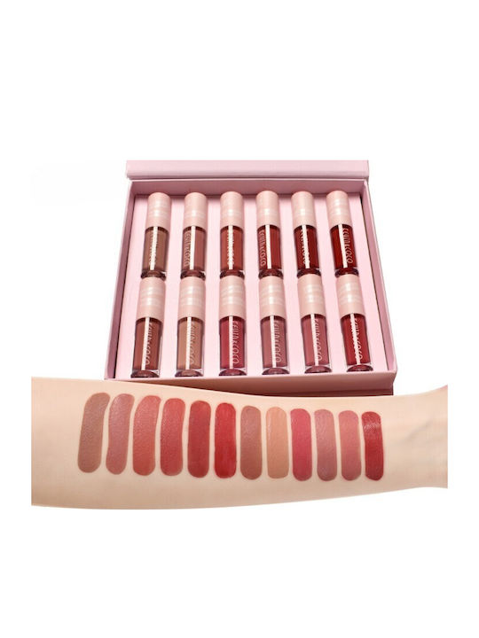 Set 12 Rujuri Mate Rezistente la Transfer Kevinandcoco 1,85 Ml Cutie Roz