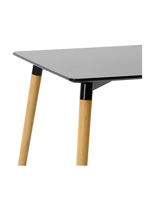 Natali Square Table Dining Room Wooden Black-natural 80x80x76cm