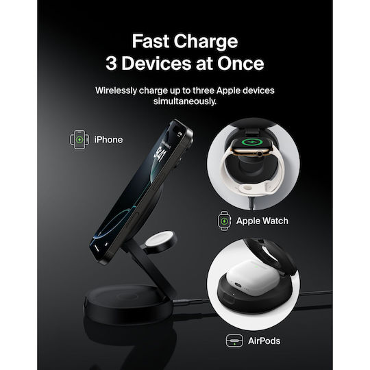 Belkin Ασύρματος Φορτιστής Qi2 15W Μαύρος (Boost Charge)
