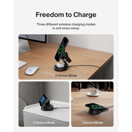 Belkin Ασύρματος Φορτιστής Qi2 15W Μαύρος (Boost Charge)