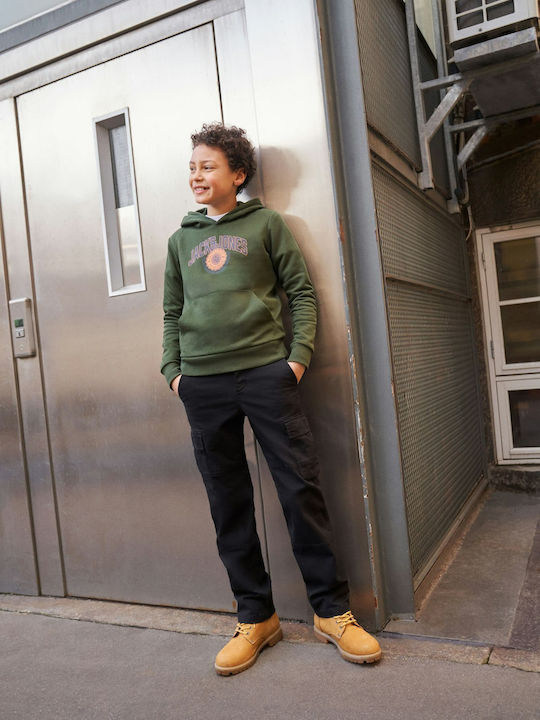 Kids Sweatshirt with Hood and Pockets Haki
