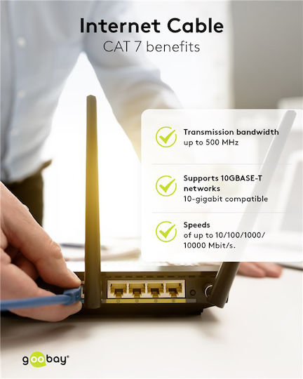 Goobay S/FTP Kat.7 Ethernet-Netzwerkkabel 1m Weiß