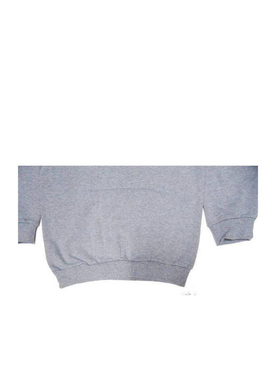 Fleece Παιδικό Φούτερ με Κουκούλα και Τσέπες Γκρι