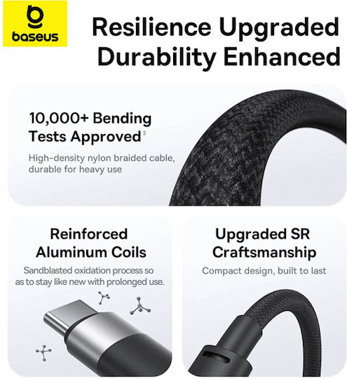 Baseus Starspeed USB to Lightning / Type-C / micro USB 1.5m 5A Cable White (P10319900211-00)