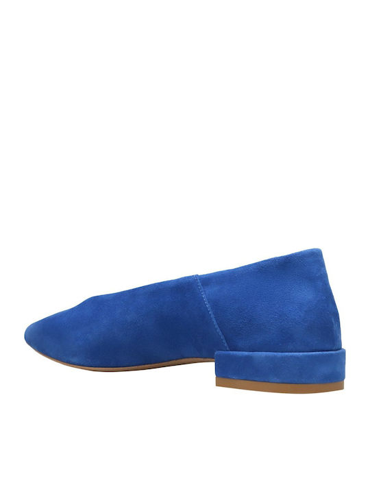 Suede Pointy Ballerinas Blue