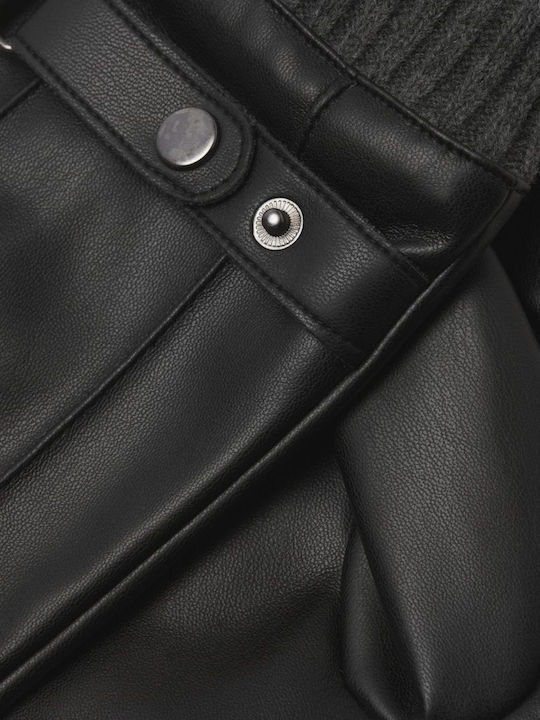 Men's Leather Touch Gloves Black