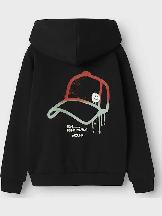 Kids Sweatshirt With Hood And Pockets Black