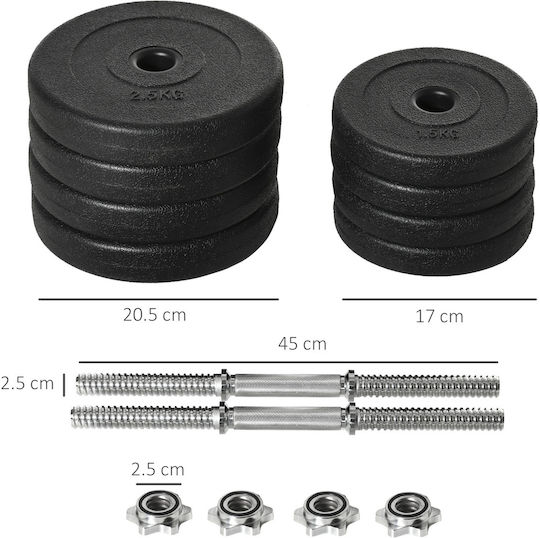 HomCom Set de gantere 2x 10kg