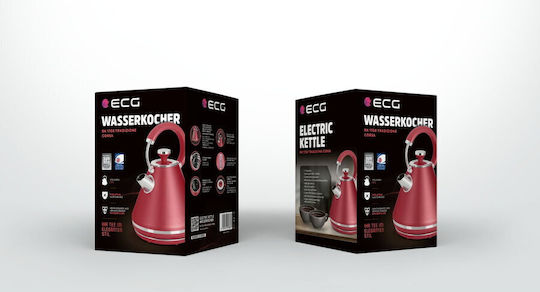 ECG Fierbător 1.7lt 2200W Roșu RK1708TC
