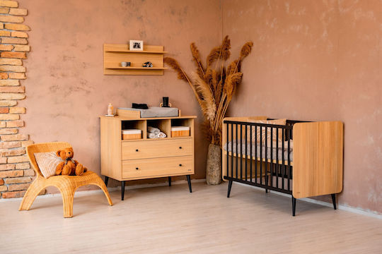 Dulap cu Sertare pentru Bebeluși cu 2 Sertare Bej 96x58x93cm