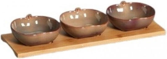 Karvounis Porcelain Dessert Divided Serving Tray with 3 Slots Multicolour