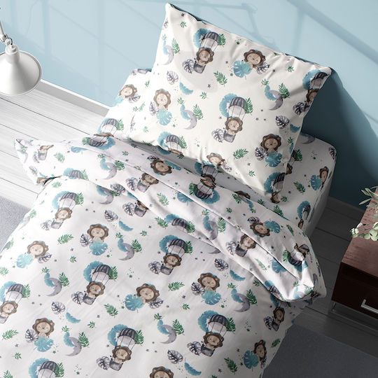Dimcol Kids Duvet Single Lion Sky Blue 160x240cm