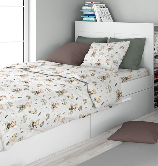 Dimcol Παιδικό Πάπλωμα Μονό White-olive 160x240εκ.