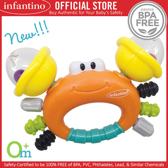 Infantino Crab Teething Rattle for Teething from Plastic for 0 m+ Orange