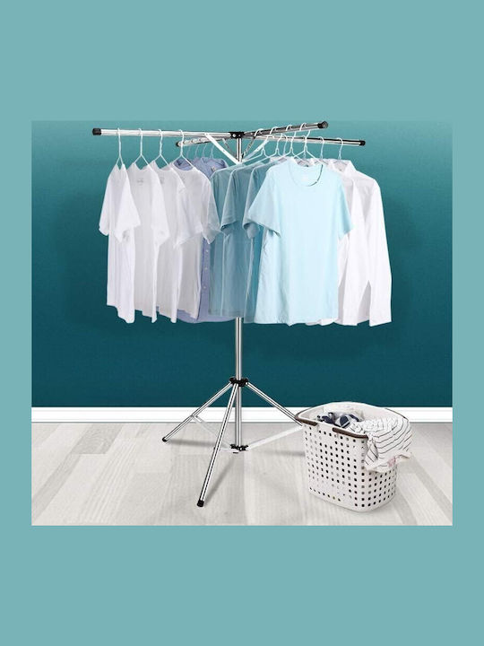 Stainless Steel Folding Floor Clothes Drying Rack