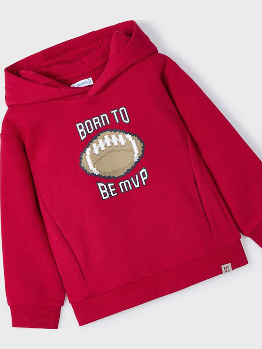 Kids Sweatshirt with Hood and Pockets Red
