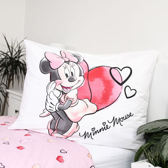 Disney Minnie Комплект Детски Плик за Завивка Единичен с Калъфка Памучен White 140x200бр