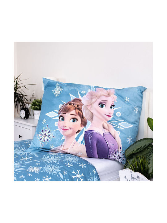 Disney Frozen Snowflake Bedding Set Kids Duvet Cover Single with Pillowcase Cotton White 100x135cm
