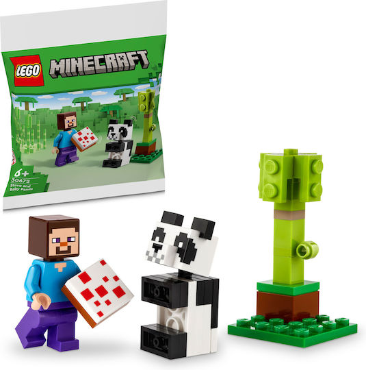 LEGO Minecraft Steve & Baby Panda για 6+ Ετών