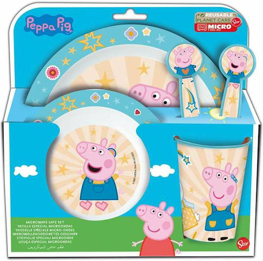 Stor Feeding Set Peppa Pig made of Plastic Multicolour 5pcs