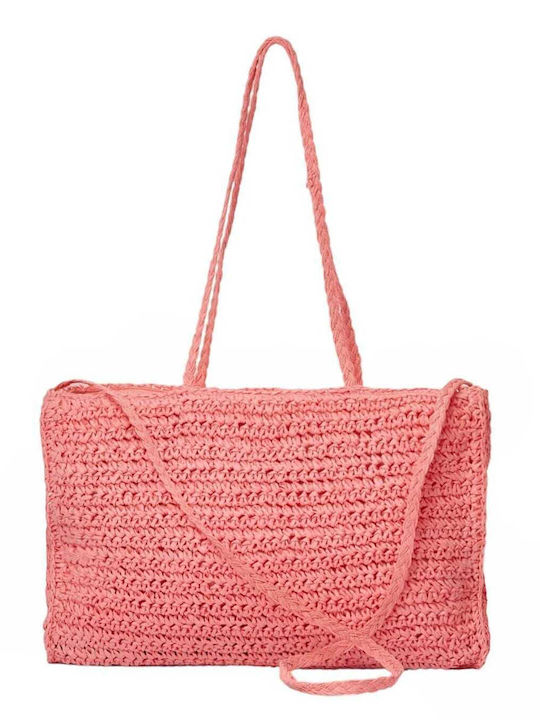 Bag to Bag Сламена Плажна чанта Розов