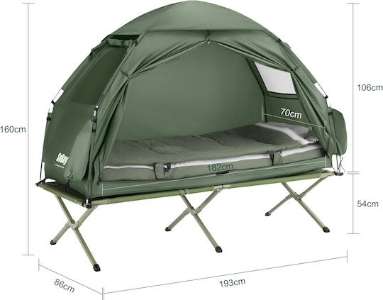 SoBuy Summer Camping Igloo Green for 1 Person 193x86x160cm