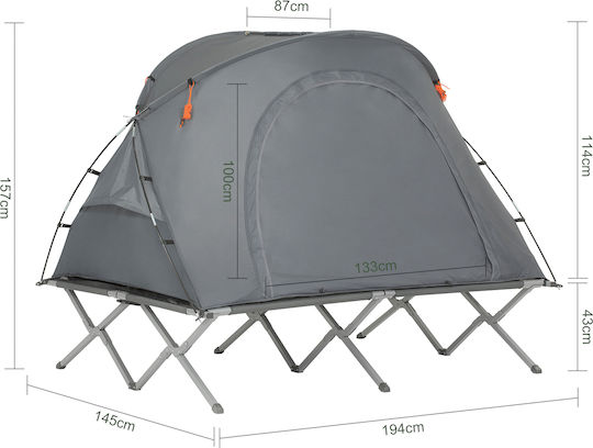 SoBuy Sommer Campingzelt Iglu Grau Für 2 Personen 194x145x157cm