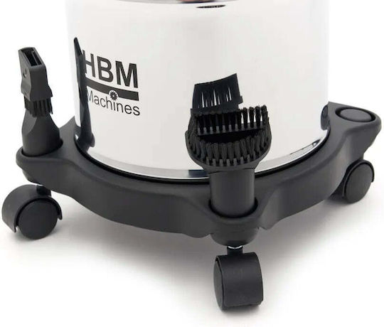 HBM Machines Wet-Dry Vacuum Cleaner 1000W with Plastic Drum 15L Grey