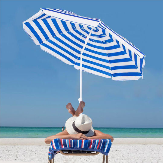 Umbrelă Pliabilă Plajă Diametru 1.8m Albastră