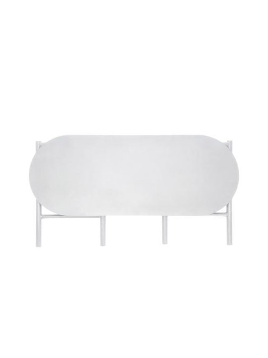 Foldable Dining Room Metallic Chair Soft Grey 90x33x45cm