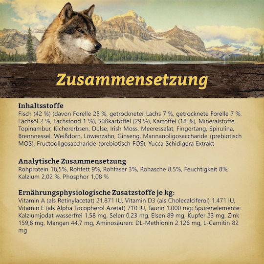 Wolfsblut 12.5kg Ξηρά Τροφή χωρίς Σιτηρά & Γλουτένη για Ενήλικους Σκύλους με Πέστροφα, Πατάτες και Ψάρια