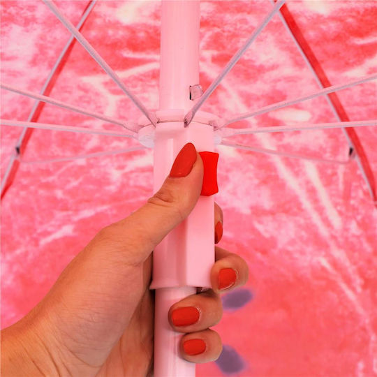 Umbrelă De Plajă Pliabilă Cu Diametru De 1.8m Multicoloră