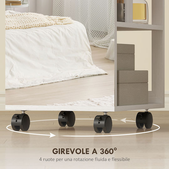 HomCom Καθρέπτης με Λευκό Ξύλινο Πλαίσιο 165.5x40cm
