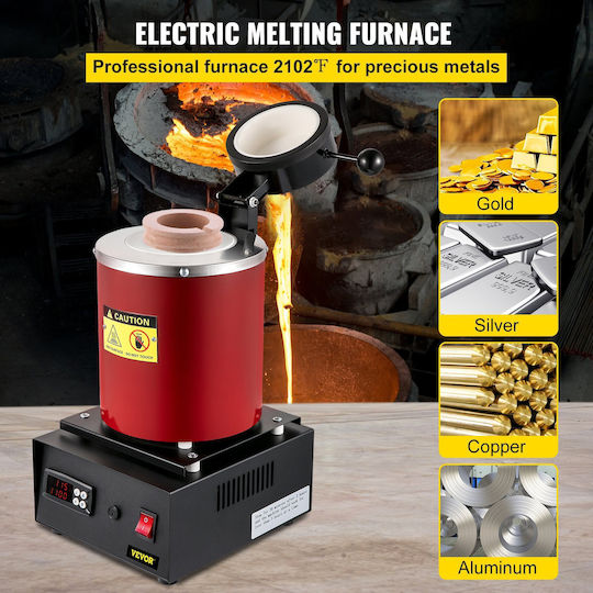 Electric Gold Melting Oven Kit Vevor Ceramic Crucible Mold 3 Kg