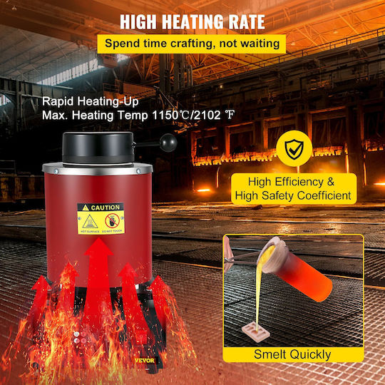 Electric Gold Melting Oven Kit Vevor Ceramic Crucible Mold 3 Kg