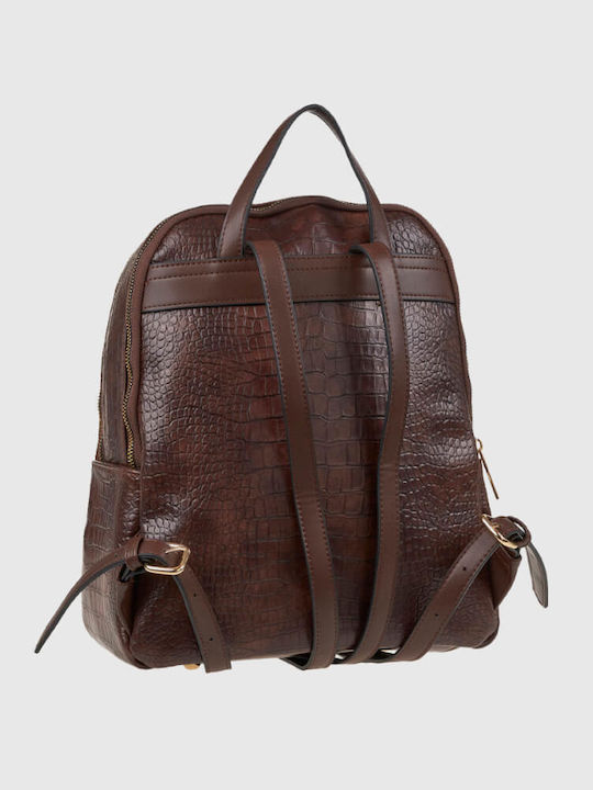 Damentasche Rucksack Krokodilmuster Braun