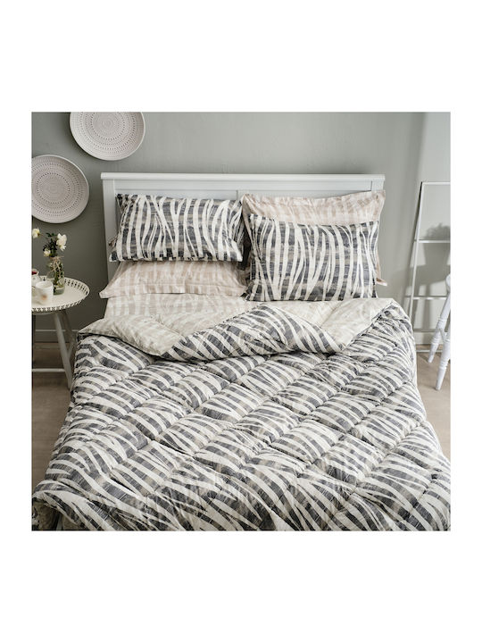 Charalambidis Textiles Safari Σετ Σεντόνια Υπέρδιπλα 220x260εκ. Γκρι (4τμχ)